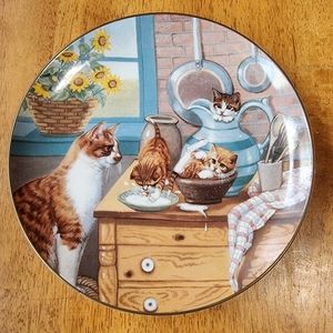 🌟3/$40 Sale!🌟Hamilton 1988 Country Kitties Cat Plate "Table Manners"